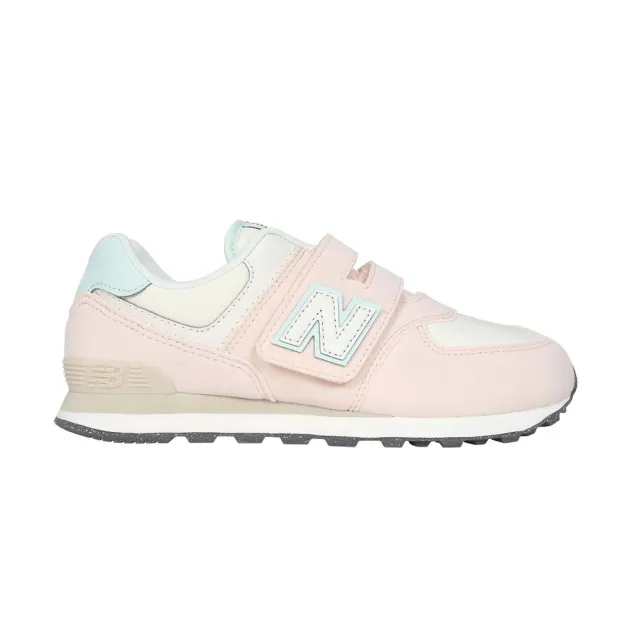 【NEW BALANCE】17-21CM_女中童休閒運動鞋-WIDE-574系列 N字鞋 寬楦 童鞋 粉米黃綠白(PV574ABK)