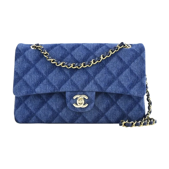 CHANEL 香奈兒 24C 22cm 金色標誌菱格紋小牛皮