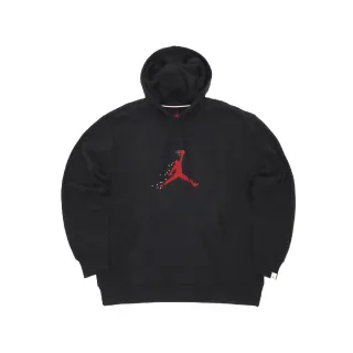 【NIKE 耐吉】帽T Jordan Essentials 男款 黑 紅 內刷毛 前口袋 喬丹 連帽上衣(FD7466-010)