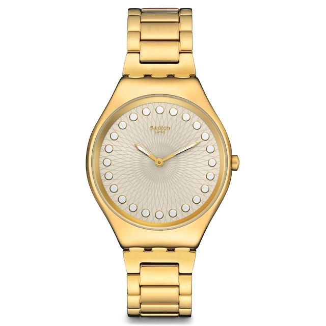 【SWATCH】Skin Irony 超薄金屬系列手錶 BUBBLY AND BRIGHT 瑞士錶 錶(38mm)