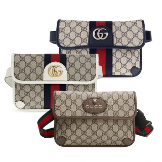 【GUCCI 古馳】經典GG Supreme帆布belt bag系列斜背胸/腰包(款式任選)