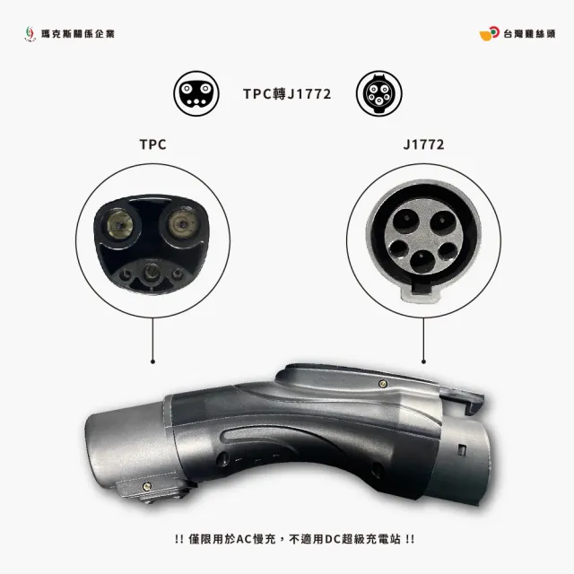 【台灣雞絲頭】電動車特斯拉TPC to TYPE1(電動車轉接頭｜TYPE1等於J1772｜特斯拉用TESLA｜充電樁)