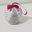 【Macy 梅西美妝】Macy百貨聖誕限定純銀愛心單鑽雙項鍊球型禮盒(雙項鍊)