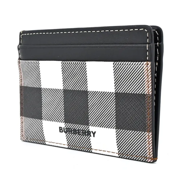 【BURBERRY 巴寶莉】經典格紋環保帆布卡片夾(黑色)