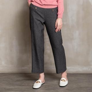 【perng yuh 芃諭名品】雅緻暖柔 輕羊毛 九分寬管褲(2023 AW Collection｜2C秋冬系列)