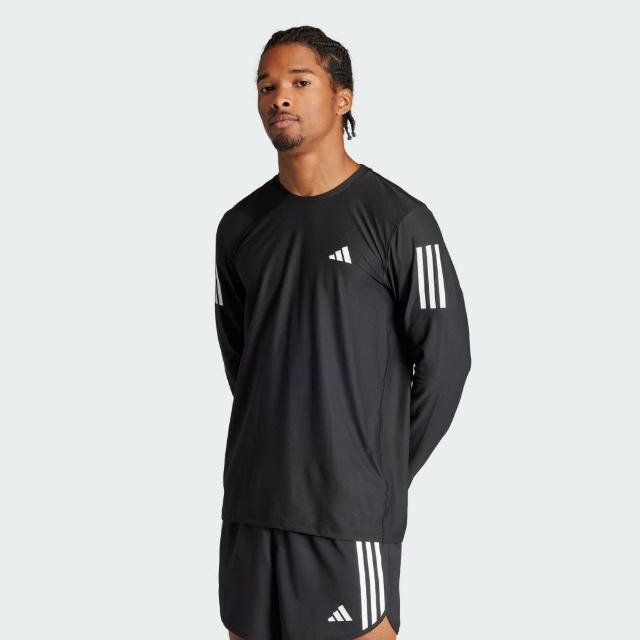 【adidas 愛迪達】上衣 男款 長袖上衣 運動 OTR B LS 黑 IN1486(S2819)