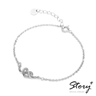 【STORY ACCESSORY】纏綿的心 純銀手鍊(白K金)
