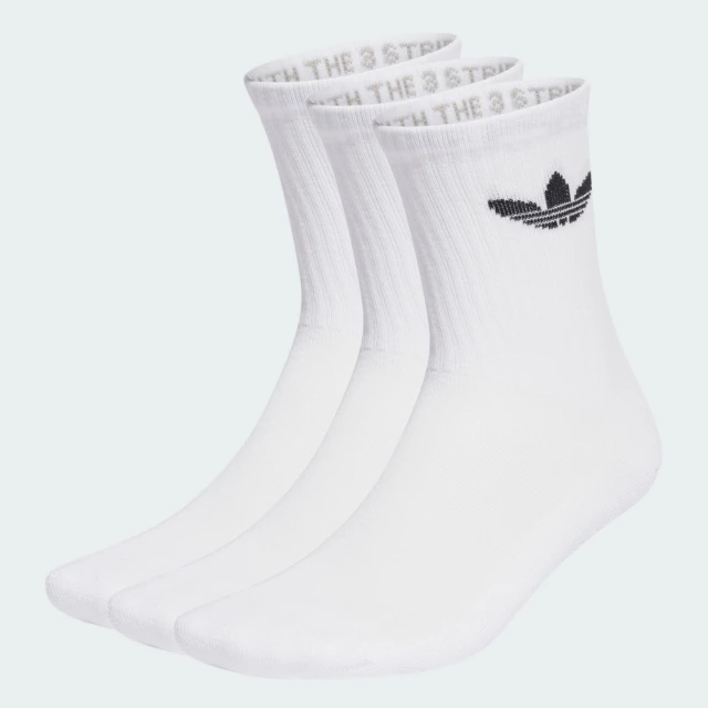 adidas 愛迪達adidas 愛迪達 ADICOLOR 中筒襪 3 雙入(IJ5616 ORIGINALS男/女/中性襪 白)