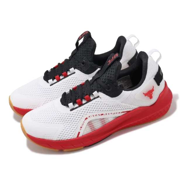 UNDER ARMOUR 訓練鞋 Project Rock BSR3 UFC 23 男鞋 白 紅 緩衝 巨石強森 UA 多功能(3027822100)