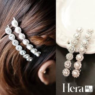 【HERA 赫拉】ll現貨ll閃亮單排珍珠水晶邊夾(髮飾 邊夾)