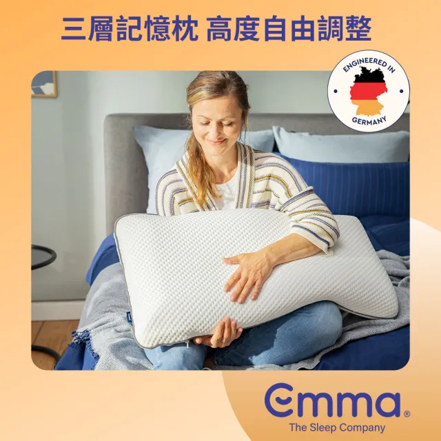 【德國Emma】One 記憶床墊+保潔墊+記憶枕套組 雙人加大(30天試睡 獨家專利記憶棉 高CP值)