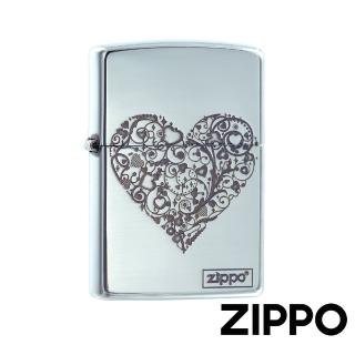 【Zippo】藤蔓愛心-銀-防風打火機(美國防風打火機)