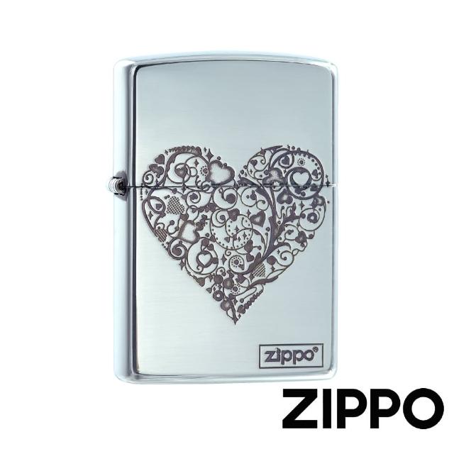 【Zippo】藤蔓愛心-銀-防風打火機(美國防風打火機)