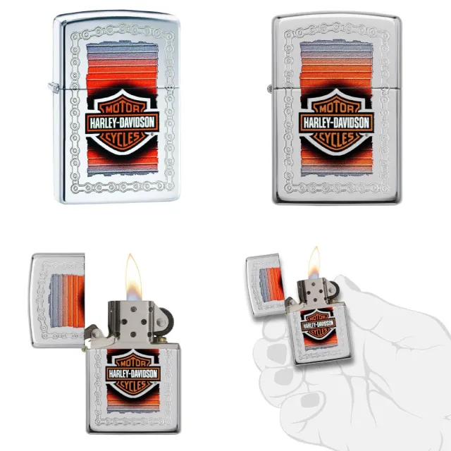 【Zippo】Harley-Davidson鍊條圖案防風打火機(美國防風打火機)