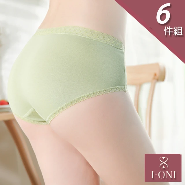 I-ONI 愛歐妮 6件-波浪少女柔軟棉質中低腰內褲(M-X