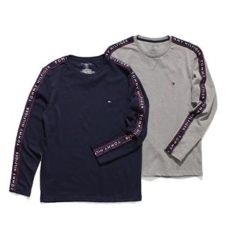 【Tommy Hilfiger】Tommy Hilfiger 簡約休閒純棉 袖子串標LOGO字樣 長袖 薄款 T恤 長T(美版版型偏大)