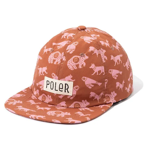 【POLER STUFF】日本限定 ALL OVER 6P CAP 原創印花帽 / 六片帽(棕色印花)