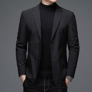 【米蘭精品】現貨+預購 真羽絨90%白鴨絨羽絨外套羽絨衣夾克(保暖防寒簡約抗皺西裝男外套3色74gs26)