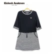 【Kinloch Anderson】拼接條紋短袖上衣連身裙洋裝 金安德森女裝(KA0977003 紅/白)