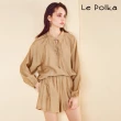 【Le Polka】雅痞舒適寬版短褲 2色-女(套裝 褲裝)