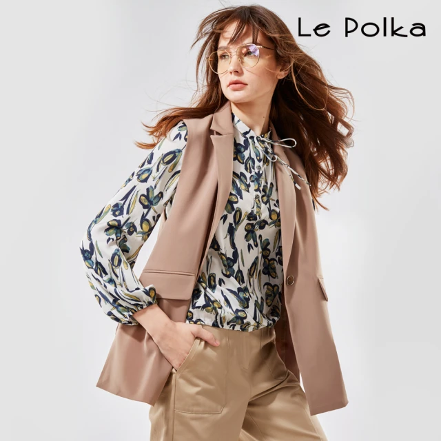 【Le Polka】都會帥氣西裝領無袖外套-女