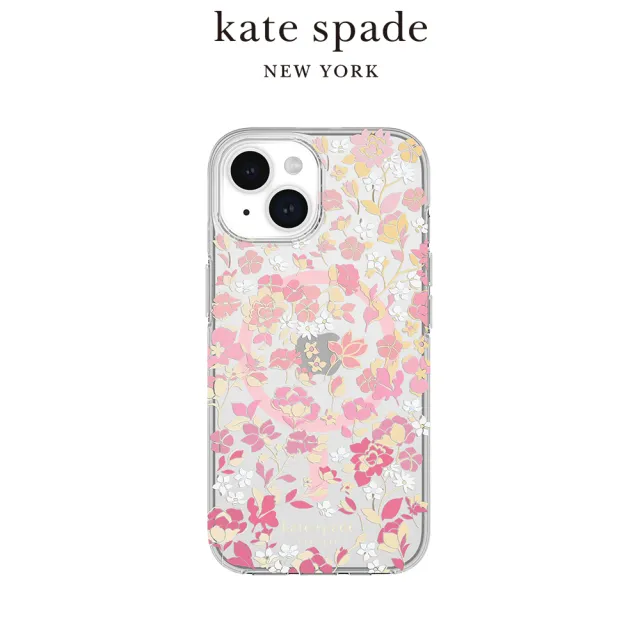 【KATE SPADE】iPhone 15 Plus MagSafe 精品手機殼 桃花紛飛(磁吸)
