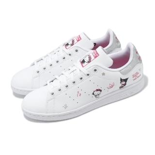 【adidas 愛迪達】x Hello Kitty 休閒鞋 Stan Smith J 大童 女鞋 白粉 凱蒂貓 聯名 史密斯(IG8407)