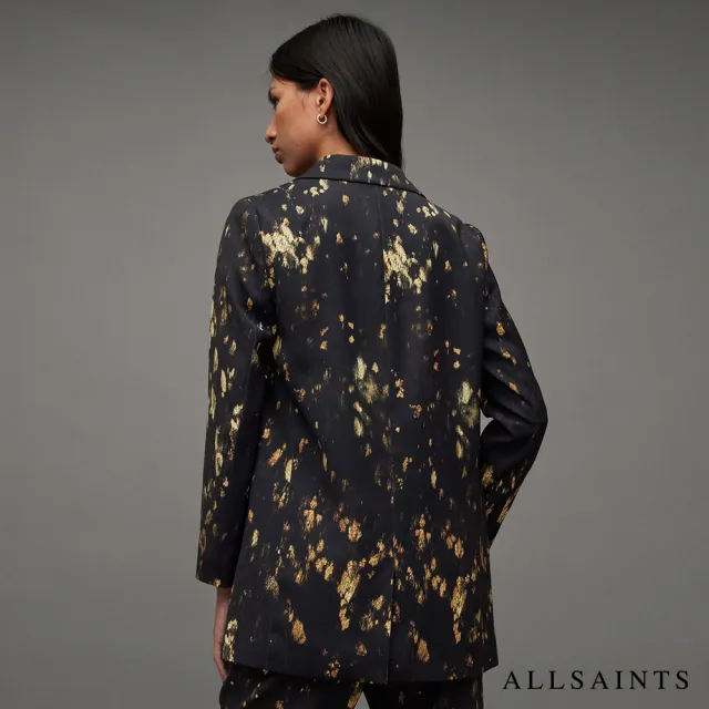 【ALLSAINTS】ALEIDA RONNIE 俐落開襟金屬感印花西裝外套 WT031Z(修身版型)