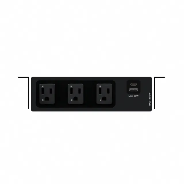 【FUNTE】電動升降桌專用｜ 桌上型延長線 - 3插USB+Type C 兩色可選(固定款/嵌入款/桌夾款)