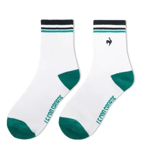 【LE COQ SPORTIF 公雞】中筒襪/運動襪/休閒襪 男女款-白色-LWS03203