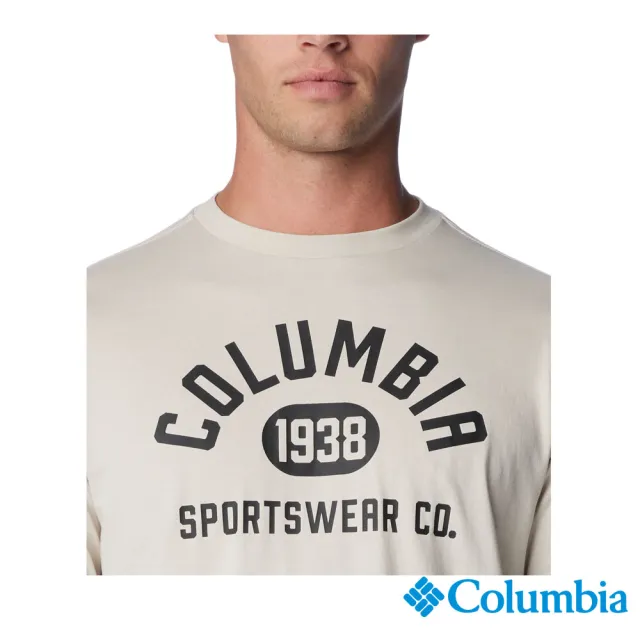 【Columbia 哥倫比亞 官方旗艦】男款-CSC Basic Logo短袖上衣-卡其(UJO15860KI/HF)
