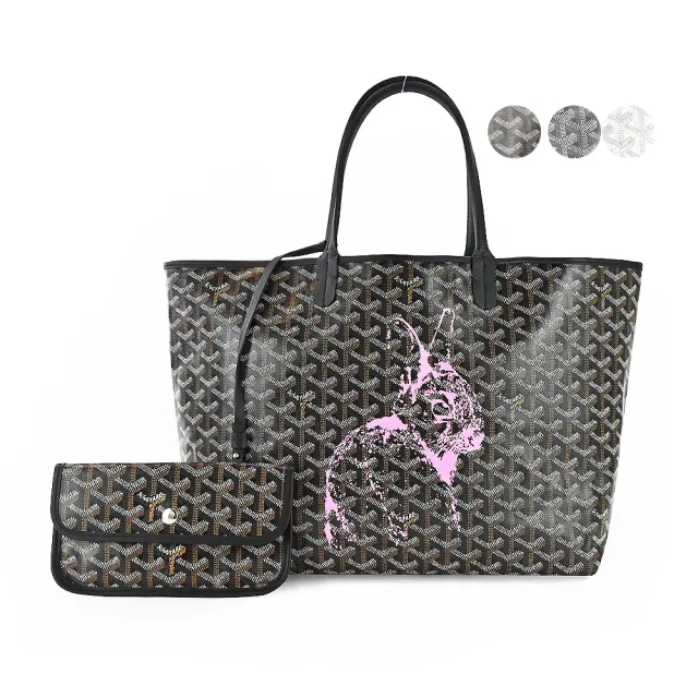 【GOYARD 高雅德】限定兔子拓印帆布LOGO購物包(小/多色選)