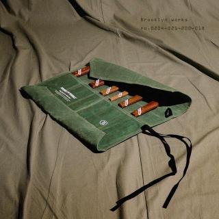 【BROOKLYN WORKS】露營刀具袋 橄欖綠&棕色(多用途使用 營釘收納袋 刀叉收納袋 輕便攜帶)