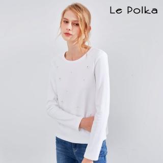 【Le Polka】珍珠小花工藝上衣-女