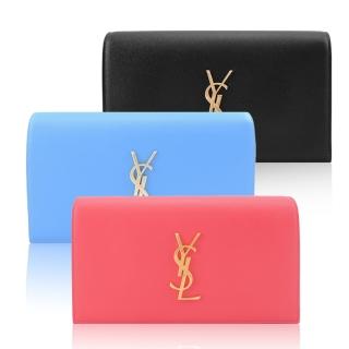 【YSL】簡單LOGO立體翻蓋手拿包(任選)