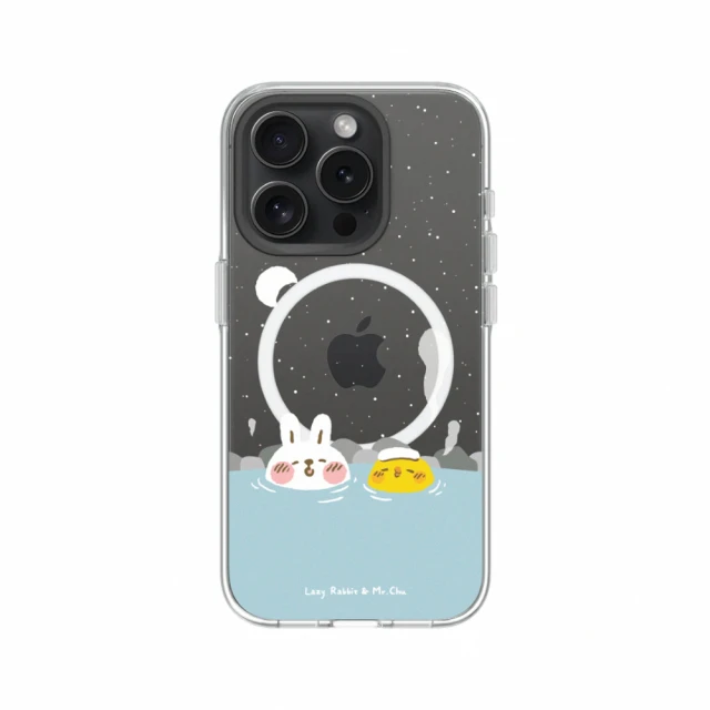 RHINOSHIELD 犀牛盾 iPhone 14系列 Clear MagSafe兼容 磁吸透明手機殼/泡溫泉(懶散兔與啾先生)