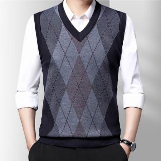 【Heart:W 新職人】★V領保暖菱形無袖馬甲(男裝/背心/百搭)