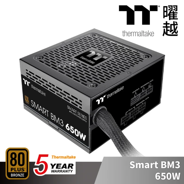 Thermaltake 曜越 Smart BM3 650W 銅牌 認證 電源供應器 半模組支援ATX3.0(PS-SPD-0650MNFABT-3)