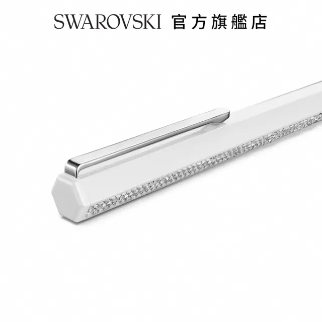【SWAROVSKI 官方直營】Crystal Shimmer 圓珠筆 白色漆面鍍鉻