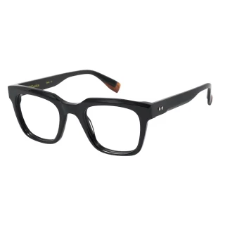 【GIGI Studios】金飾船型方框光學眼鏡(黑 - WRIGHT-67391/1)