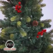 【摩達客】耶誕-6尺/6呎-180cm PVC葉混松針葉紅果松果裝飾聖誕樹(不含燈/本島免運費)