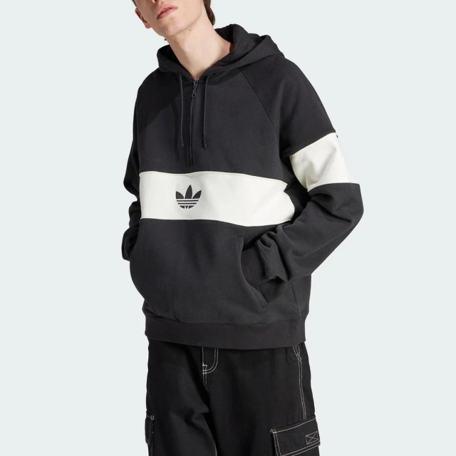 adidas 愛迪達 Hack NY Hoodie 男 連帽 上衣 帽T 亞洲版 經典 休閒 寬鬆 撞色 黑白(IP9488)