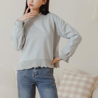 【OB 嚴選】高含棉波浪滾邊小立領側開衩上衣 《KG0918》