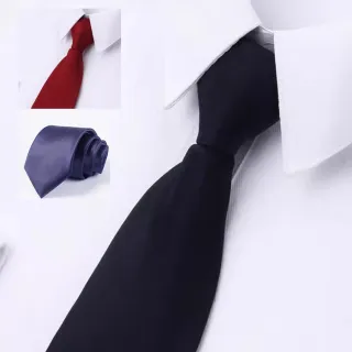【拉福】領帶8cm萊德寬版素正式拉鍊領帶