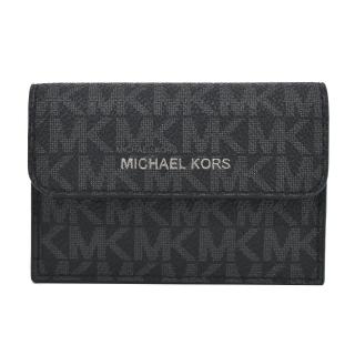 【Michael Kors】COOPER滿版LOGO風琴卡片收納包(黑)