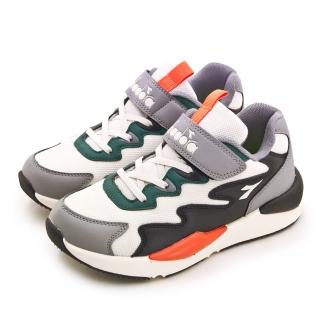 【DIADORA】大童 迪亞多那 22cm-24.5cm 超寬楦經典復古運動跑鞋 潮流老爹系列(米灰黑 11087)