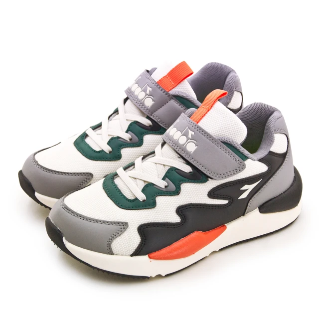 DIADORA 大童 迪亞多那 22cm-24.5cm 超寬楦經典復古運動跑鞋 潮流老爹系列(米灰黑 11087)