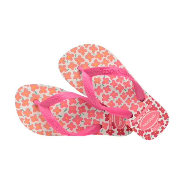 【havaianas 哈瓦仕】拖鞋 童鞋 兒童 夾腳拖 花朵 漸層 Kids Flores 桃紅 4000052-7026K(哈瓦士)