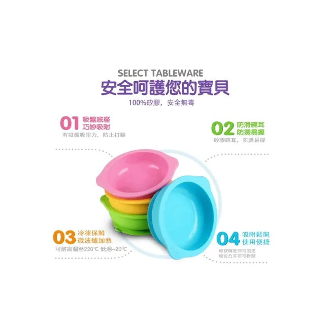 【mambobaby 蔓葆】矽膠吸盤碗-四色可選(吸盤碗 寵物碗 餐具 學習碗 寶寶碗)