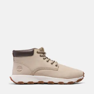 【Timberland】男款淺米色中筒休閒鞋(A67AWEN7)